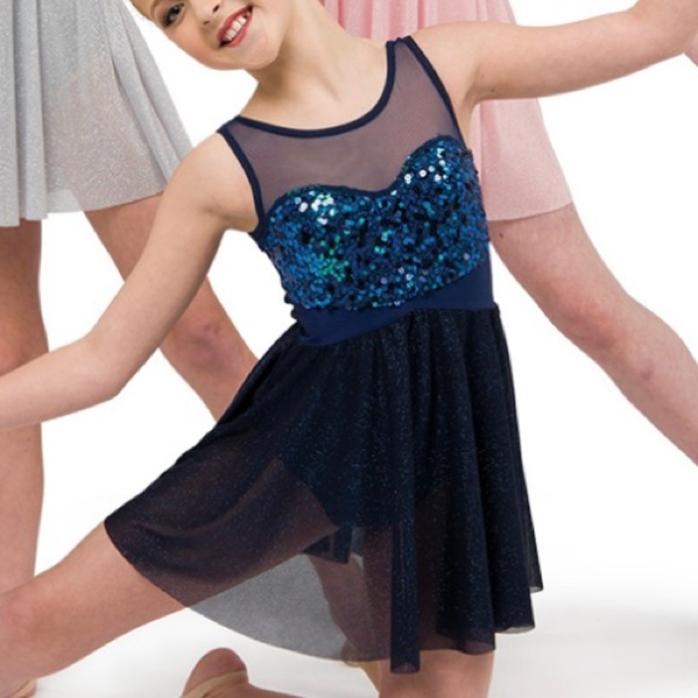 A Wish Come True Navy Sequin Dress Dance Costume